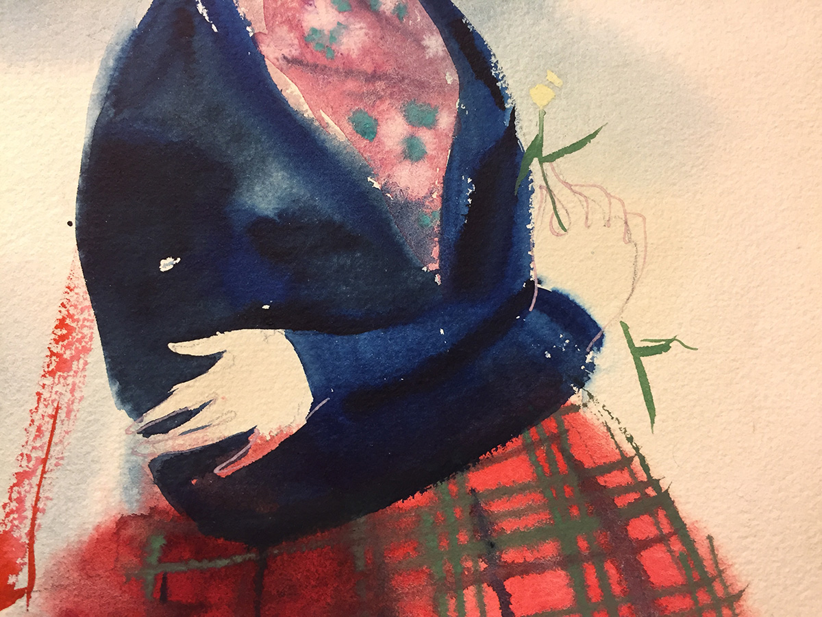 Vigala naine punase tanuga