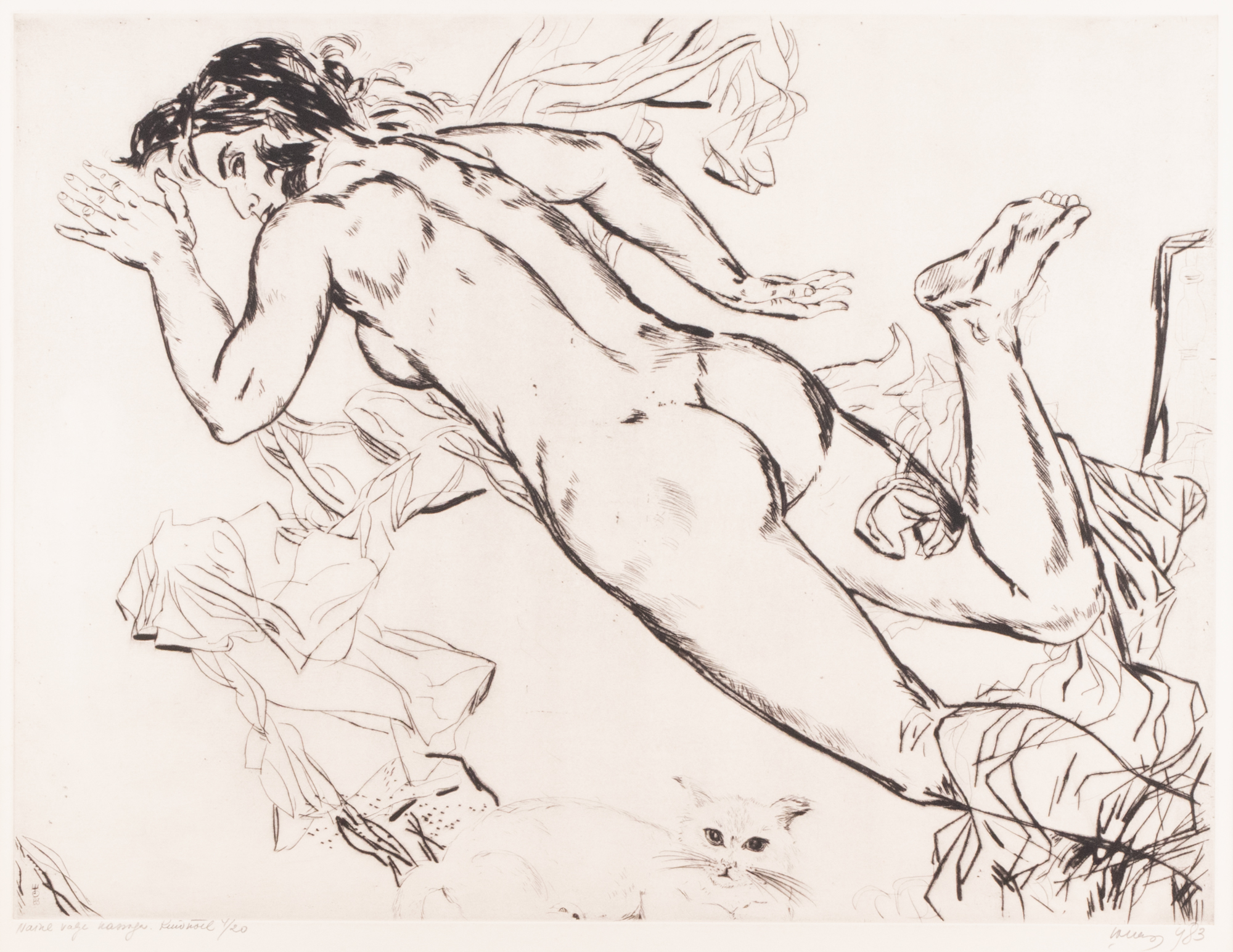 Woman with a White Cat