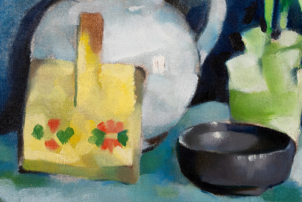 Natüürmort kannu ja tulpidega