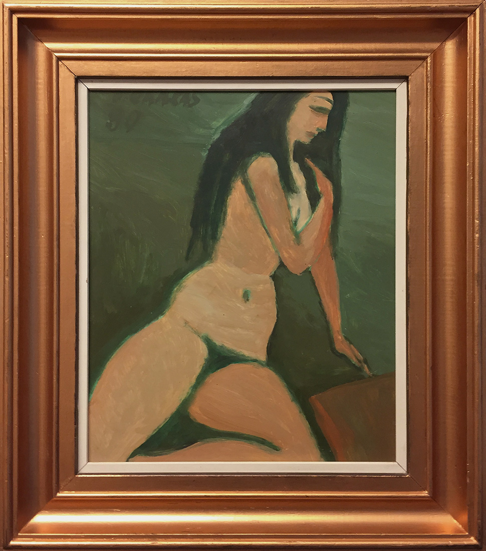 Akt rohelisel taustal