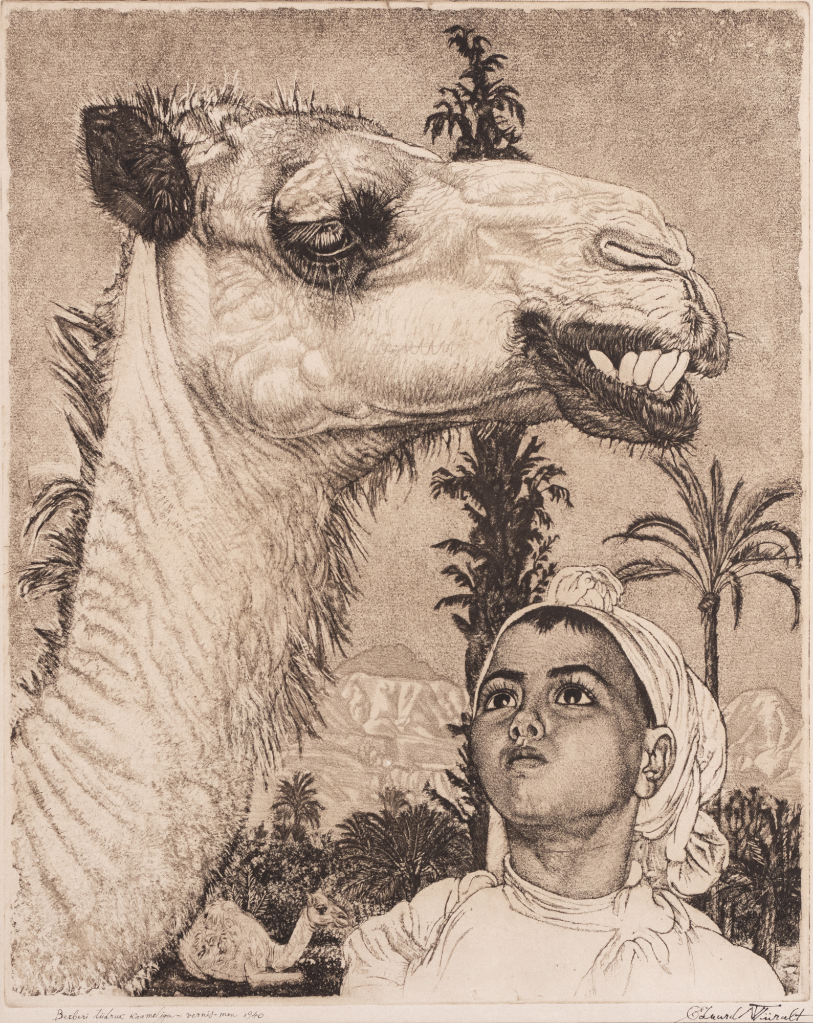 Berberi tüdruk kaameliga