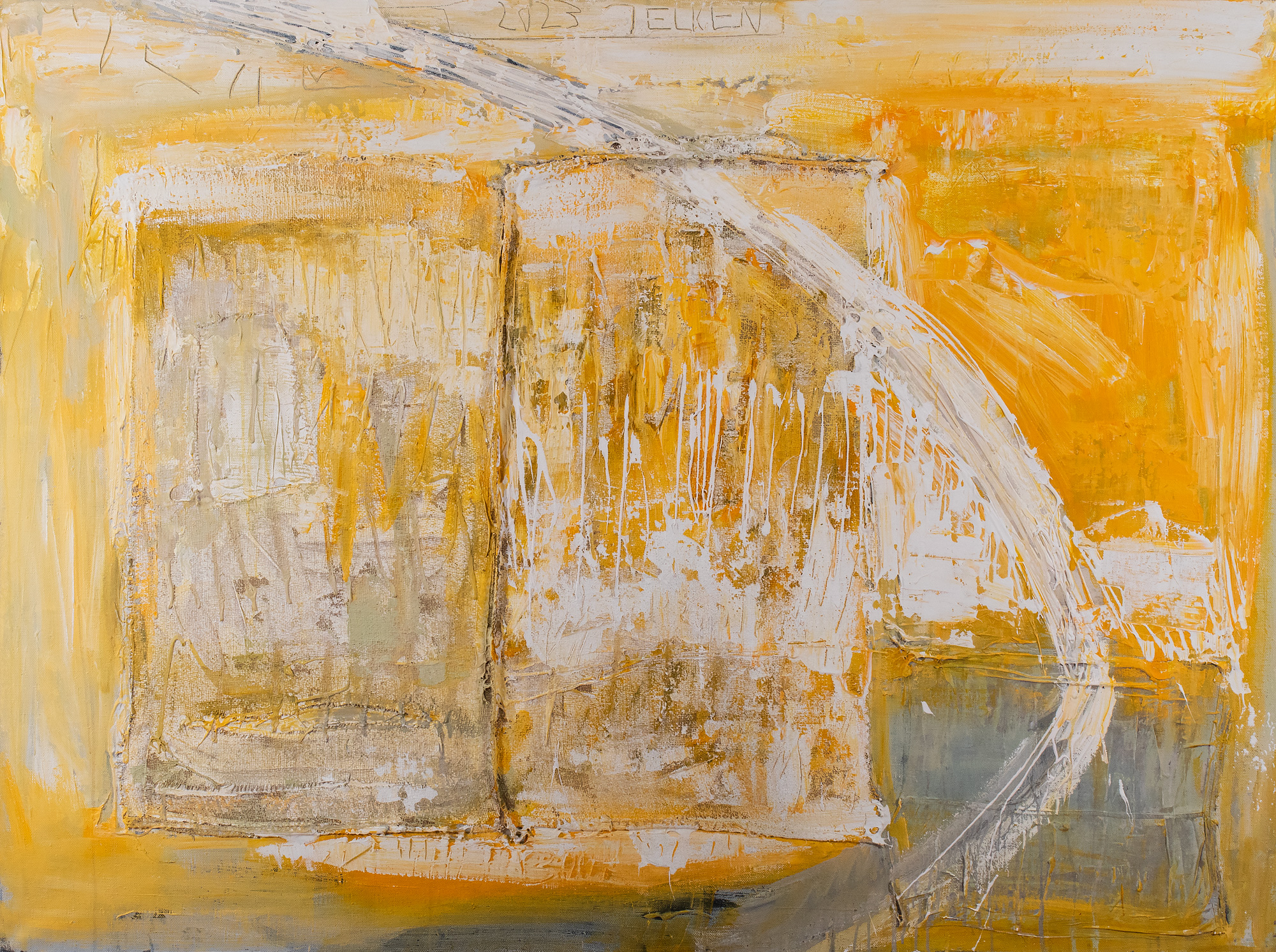 Valge vikerkaar kollasel