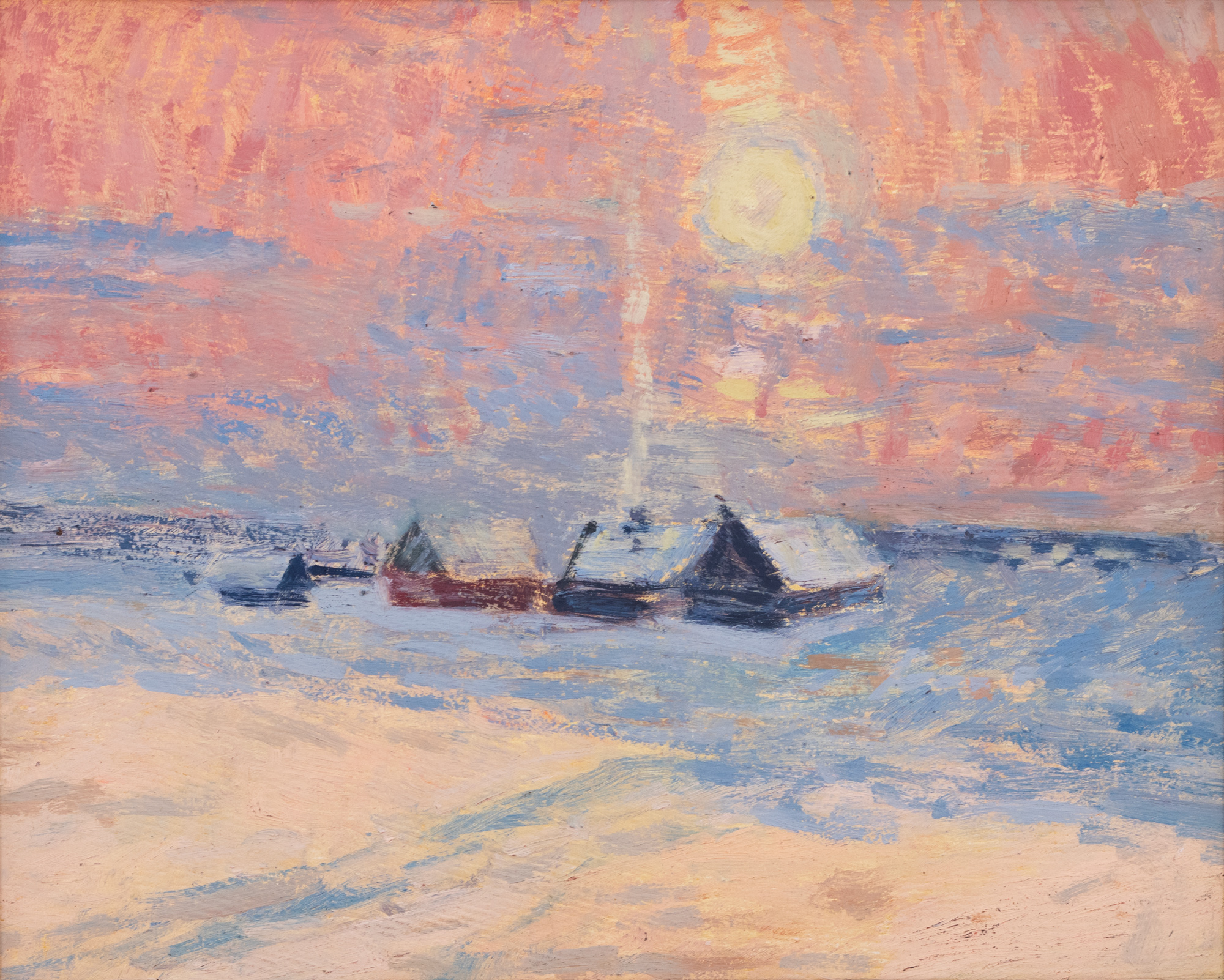 Winter Landcape with the Moon