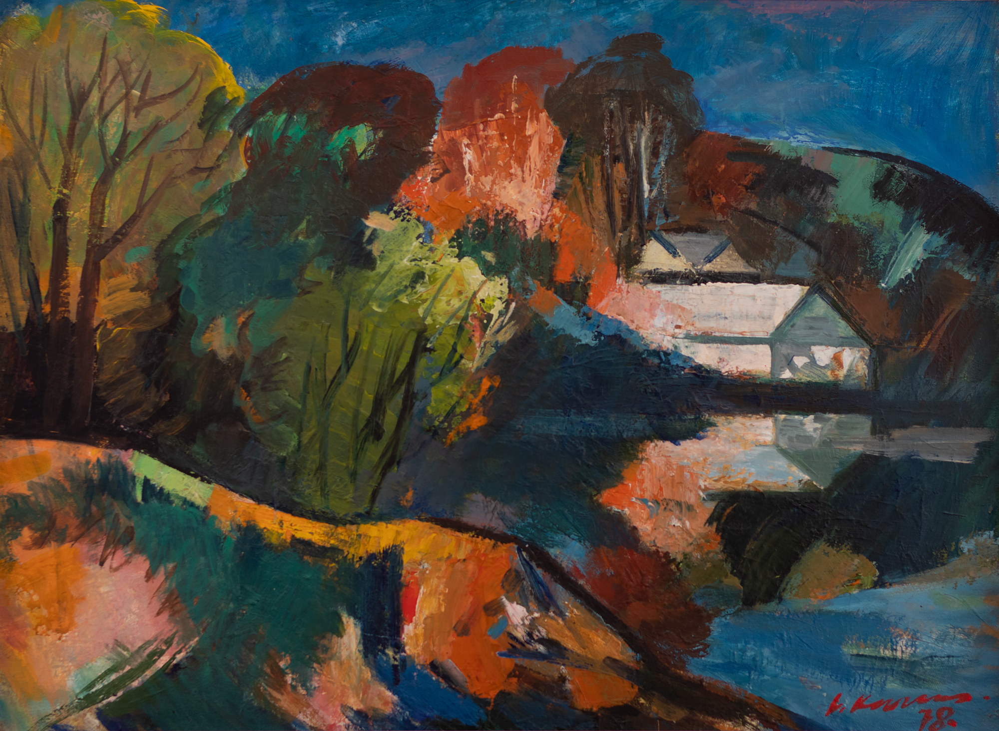 Sügismaastik majadega