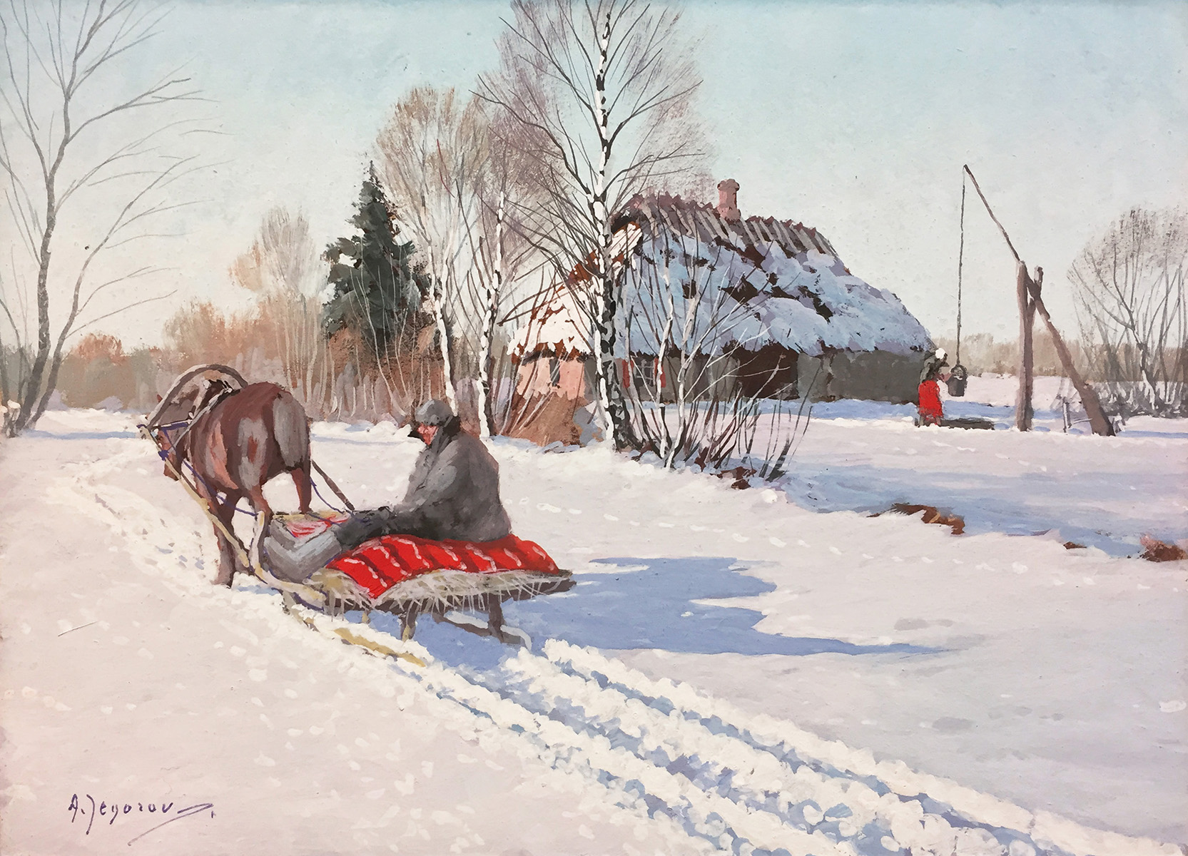 Saanisõitja päikeselisel päeval