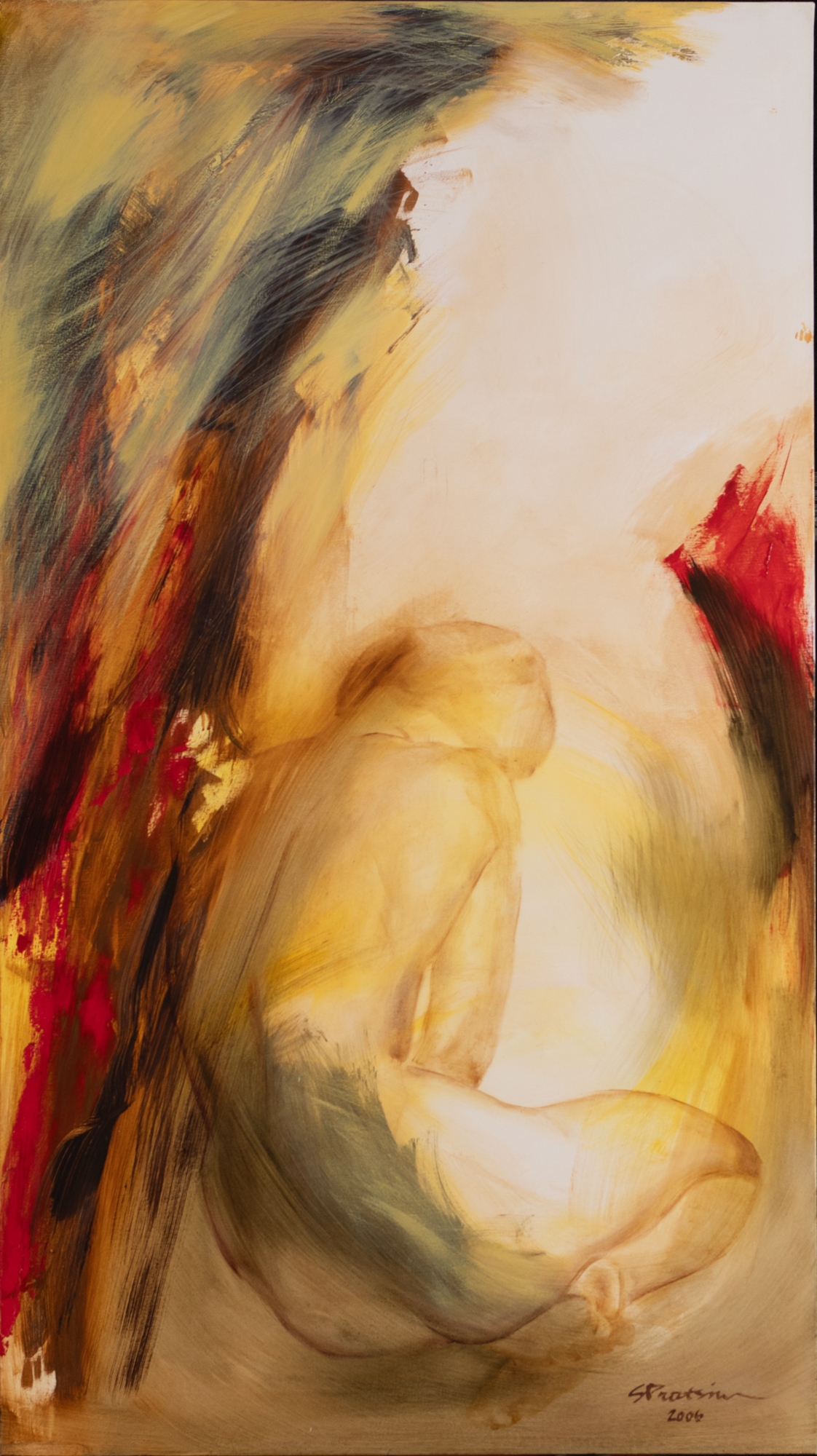 Akt kuldses valguses