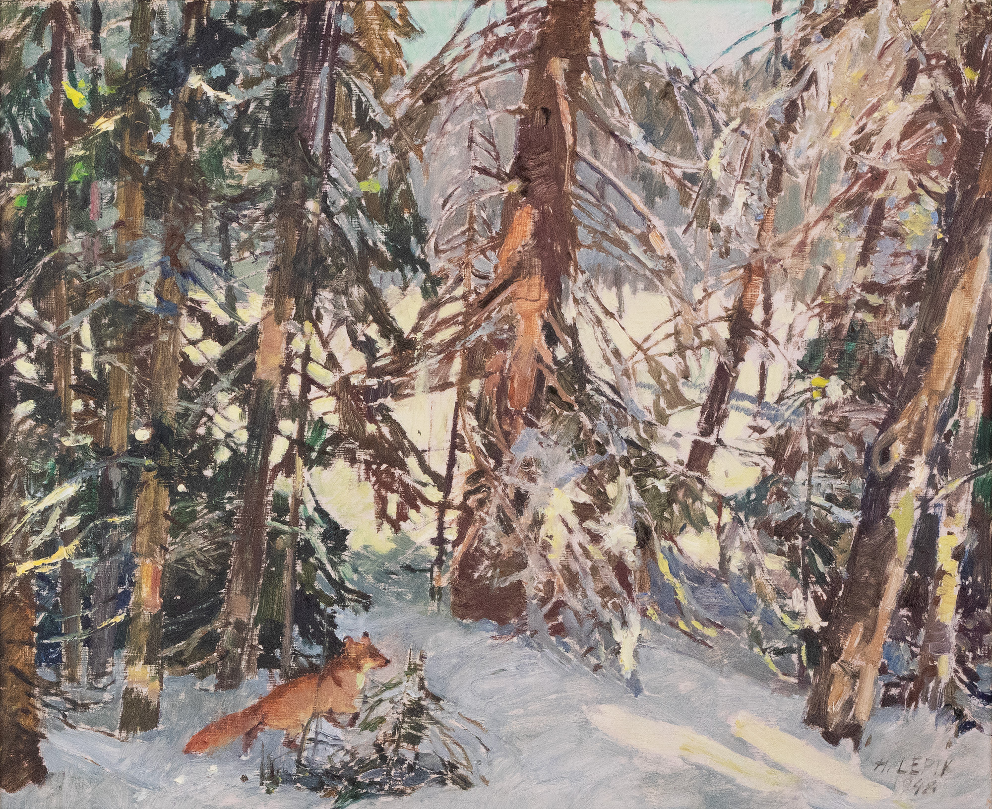 Winter Landscape with a Fox