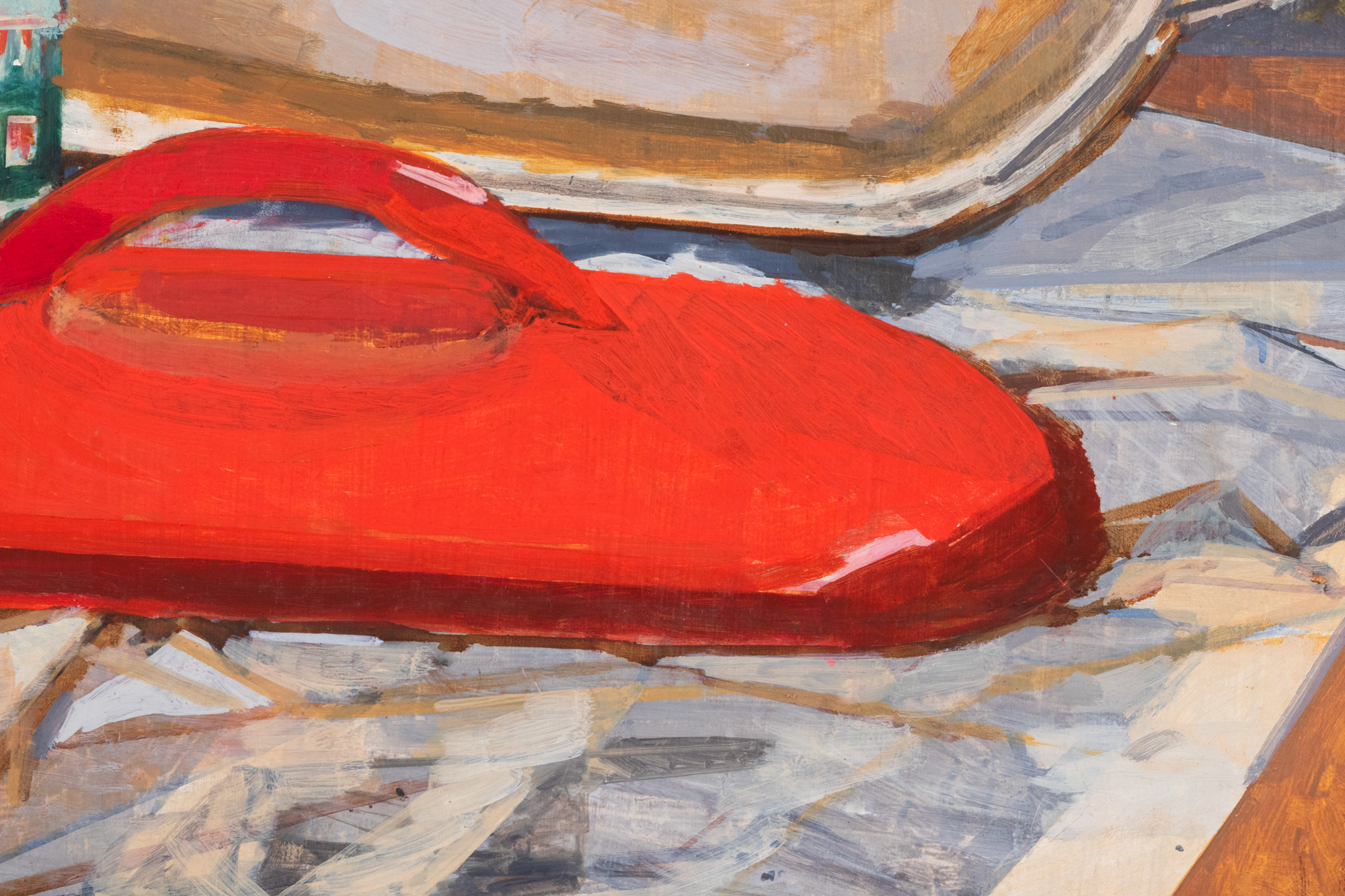 Natüürmort punase kaane ja purgiga