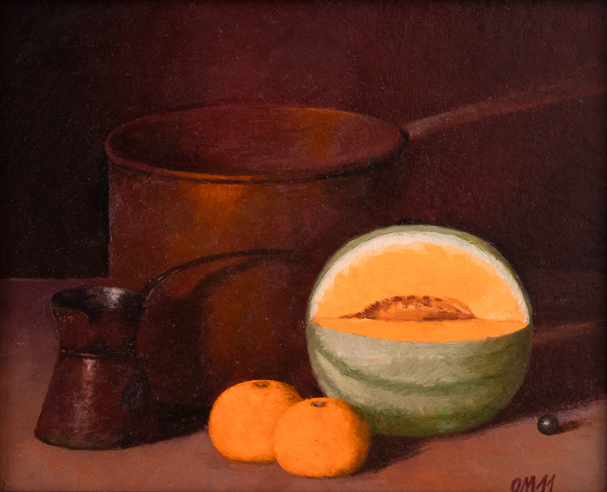 Vaikelu meloni ja mandariinidega