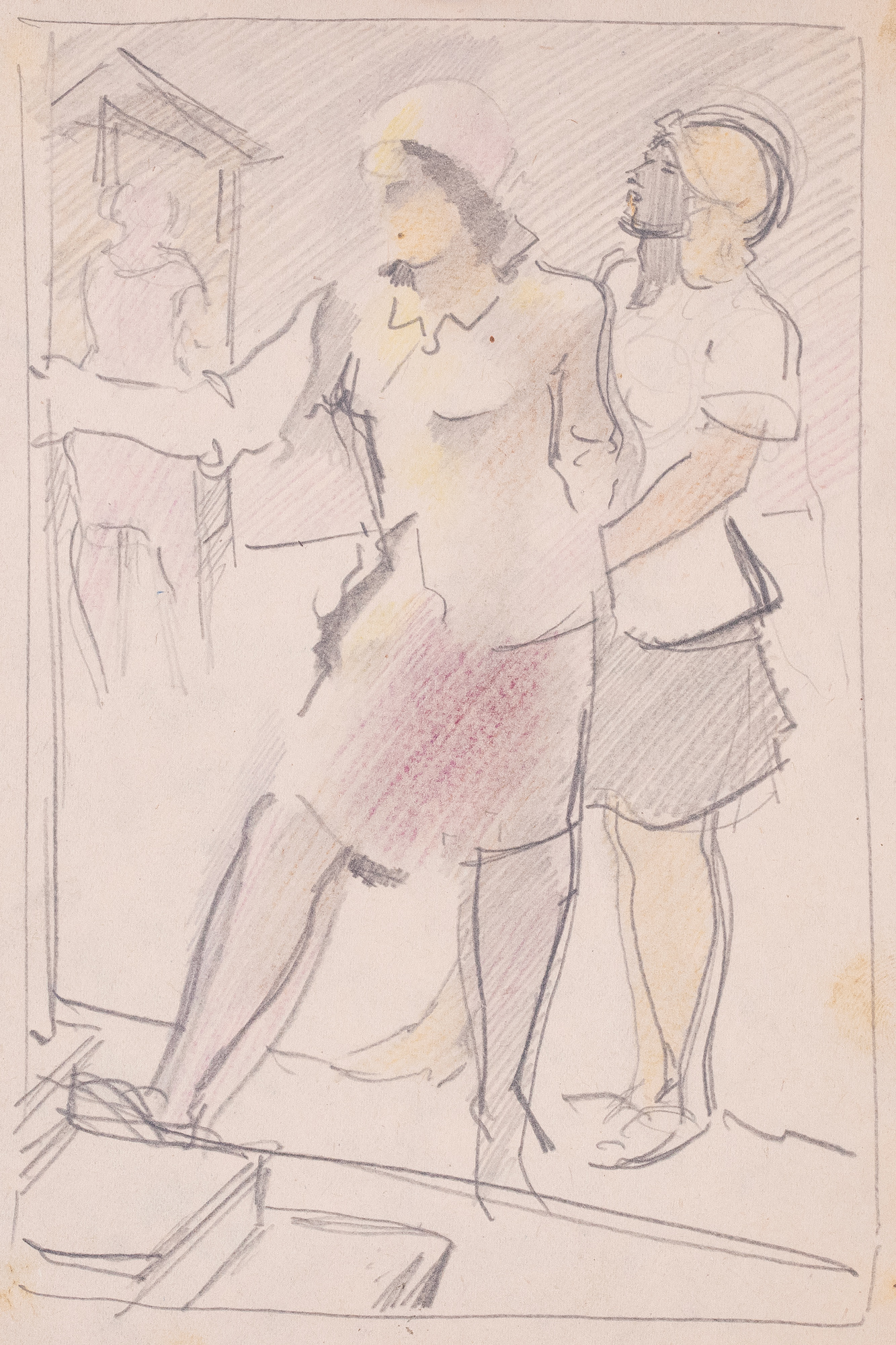 Two Women at Stairs