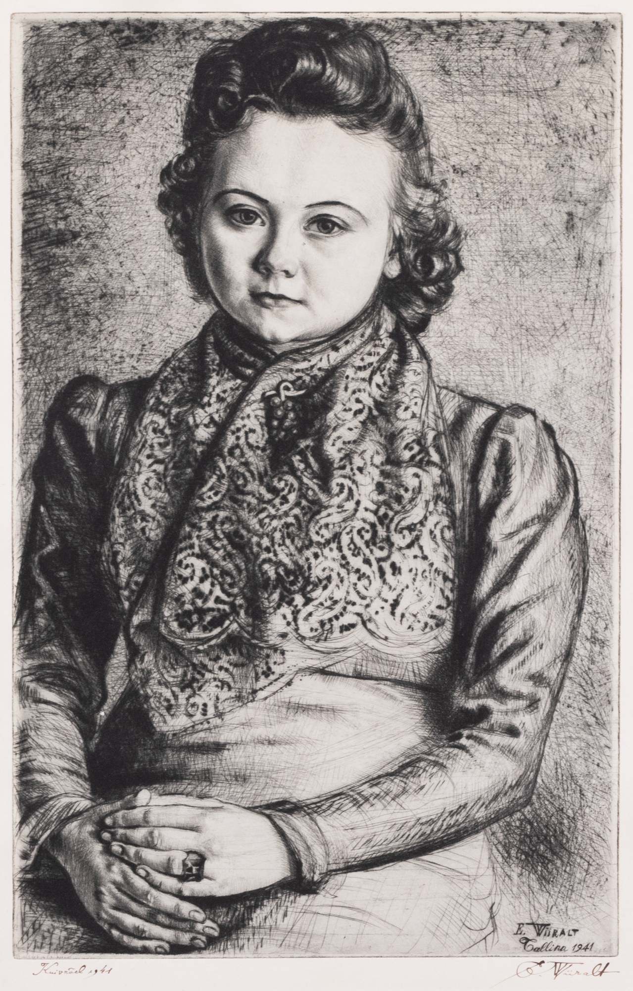Girl with a Patterned Scarf