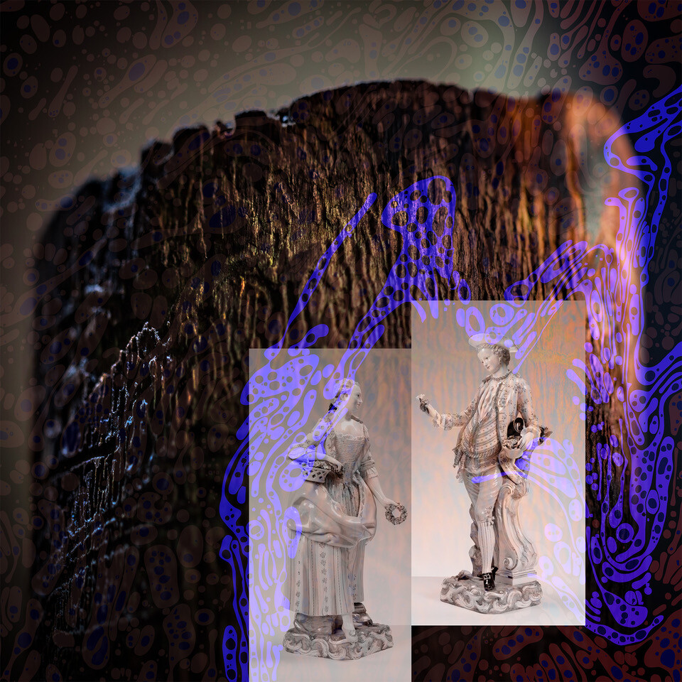 Maastik lendava järve, Hermese ja Aphroditega