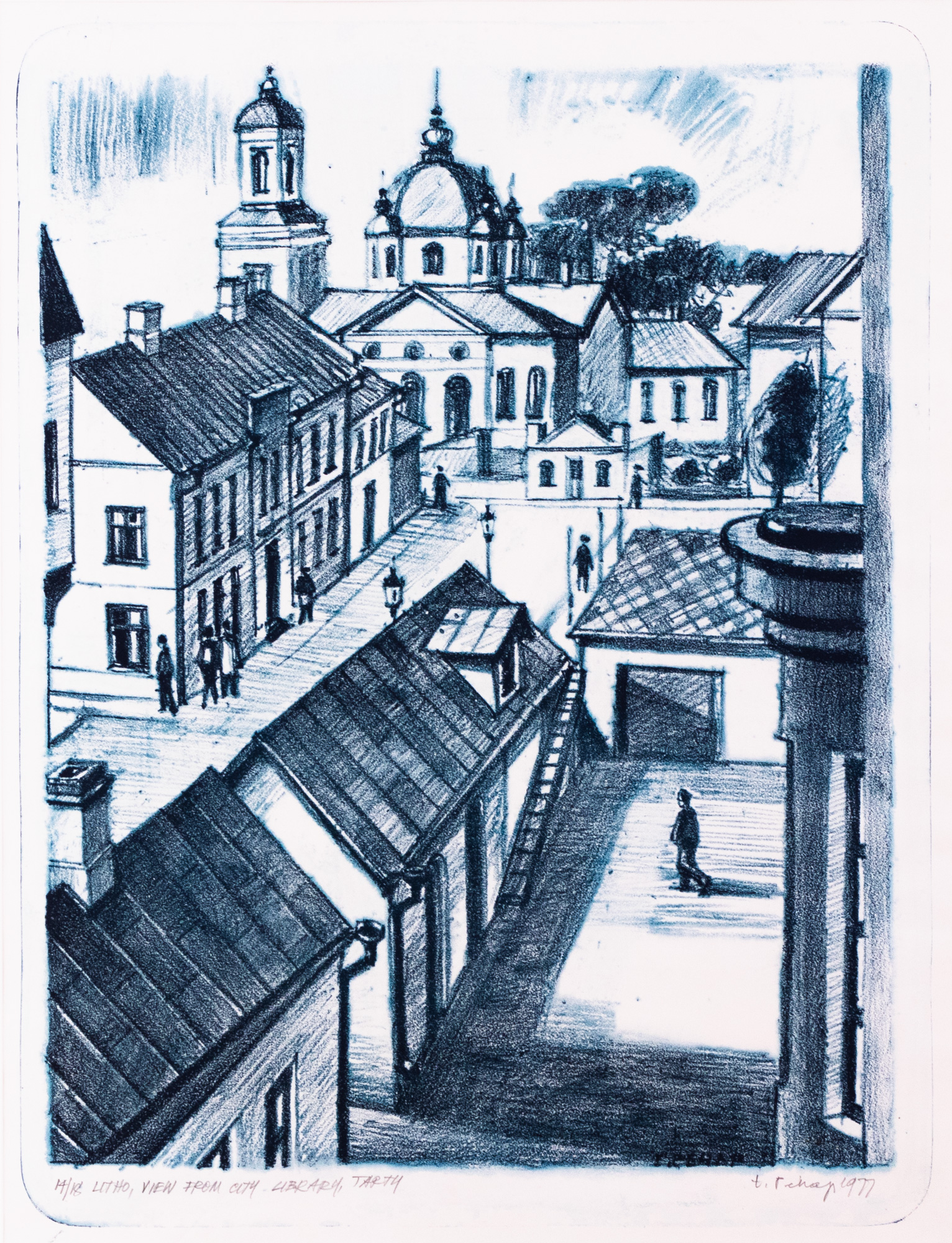 Vaade linna raamatukogust.Tartu