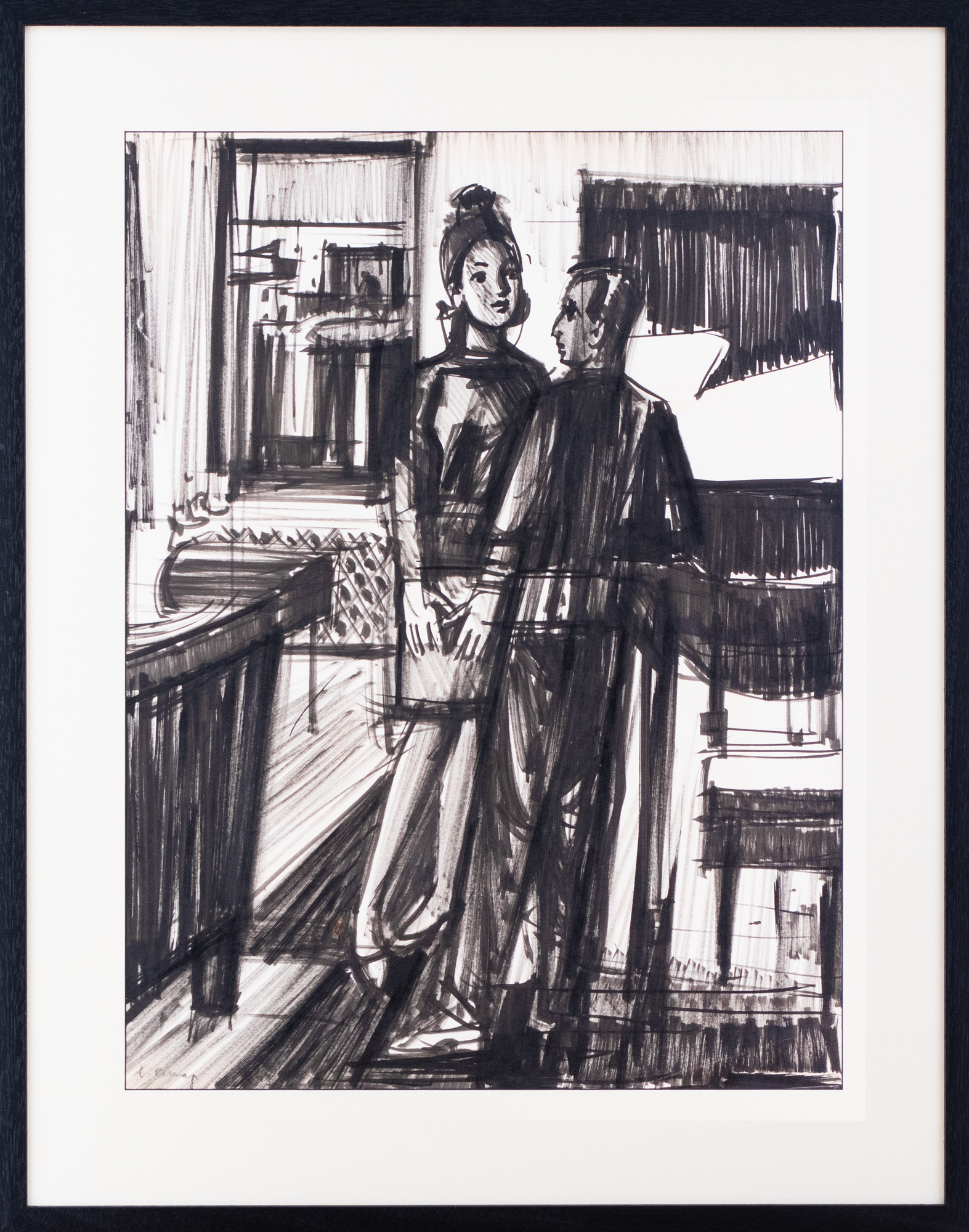 Kaks figuuri interjööris