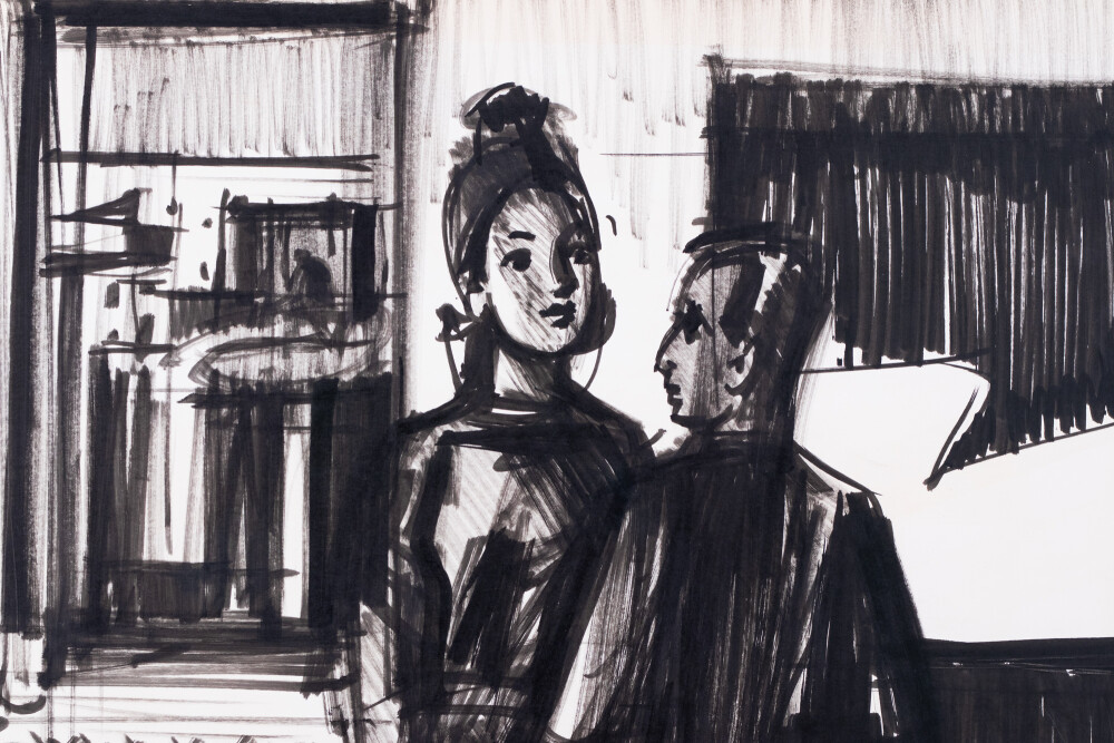 Kaks figuuri interjööris