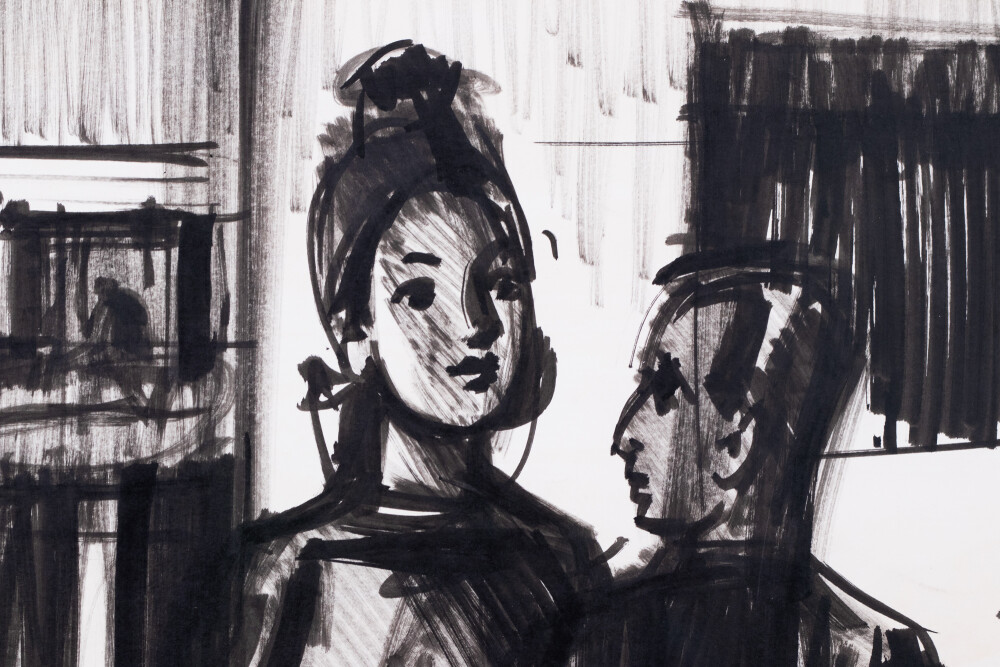 Kaks figuuri interjööris