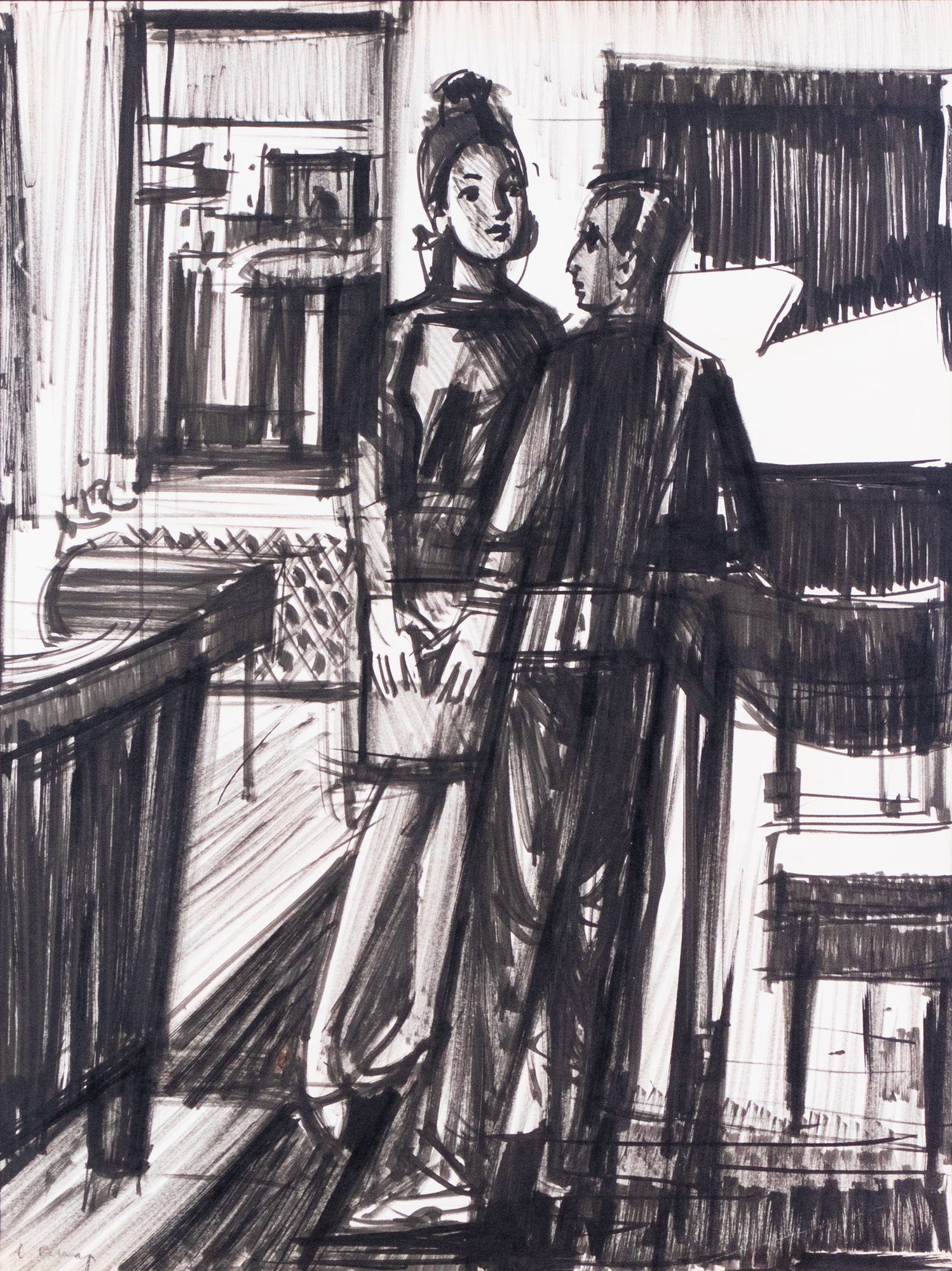 Kaks figuuri interjööris