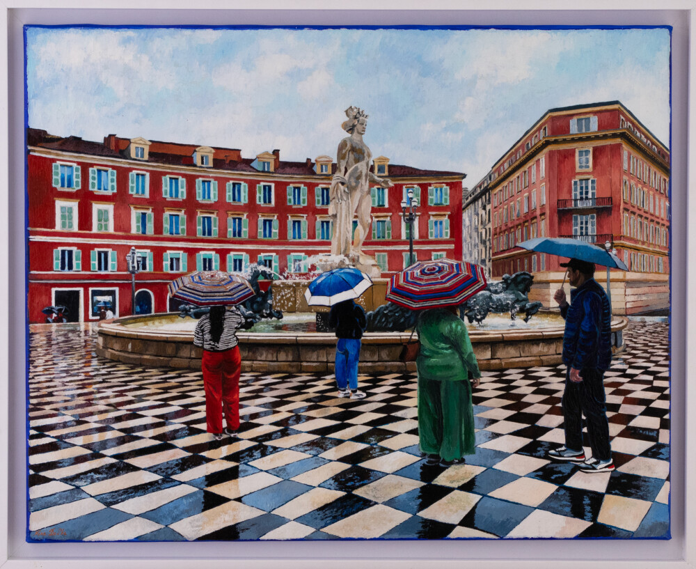 Umbrellas in Nice. Place Massena