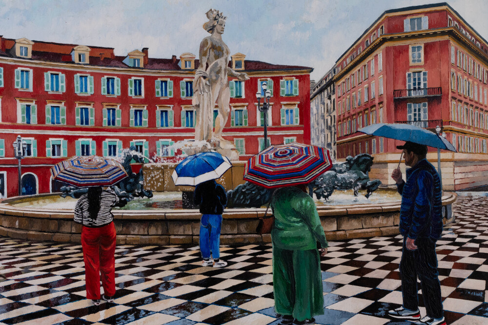 Umbrellas in Nice. Place Massena
