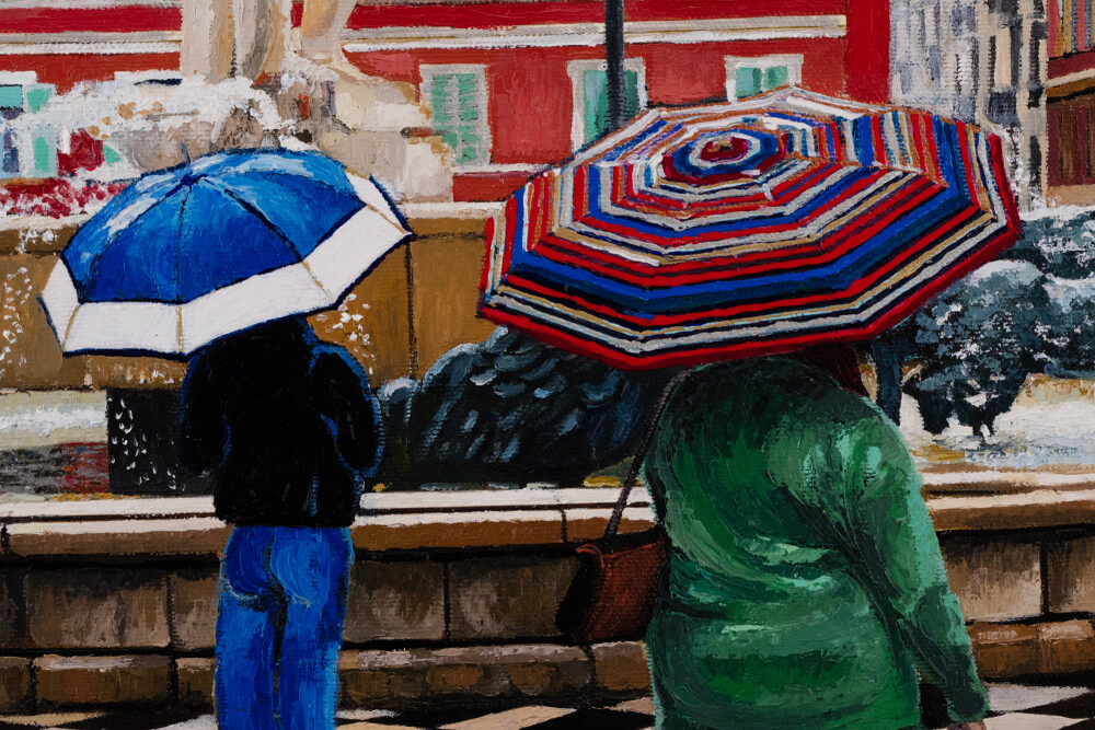 Umbrellas in Nice. Place Massena