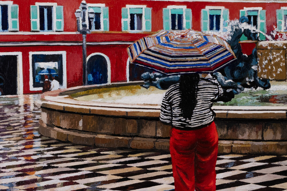 Umbrellas in Nice. Place Massena