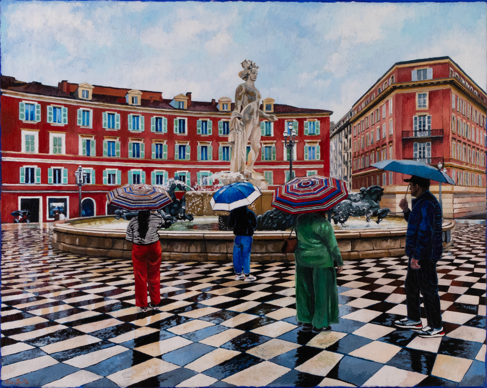 Umbrellas in Nice. Place Massena