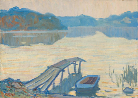 Järv paadi ja sillaga