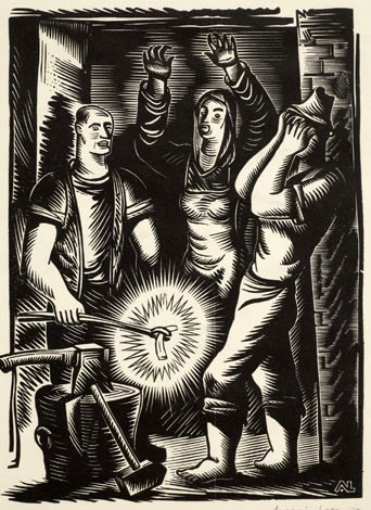 Puugravüüride mapp (Illustratsioonid P. Vallaku novellile "Epp Pillapardi Punjaba potitehas")