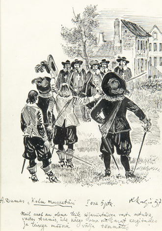 Illustratsioon. A. Dumas´ "Kolm musketäri" V peatükk