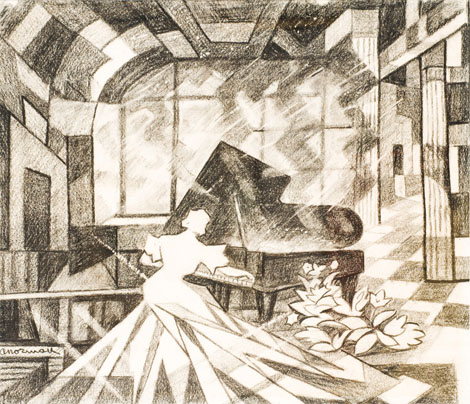 Tütarlaps klaveri taga