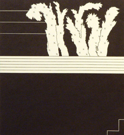 Abstraktne kompositsioon musta ja valgega