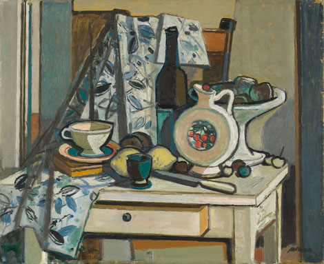 Natüürmort valge lauaga