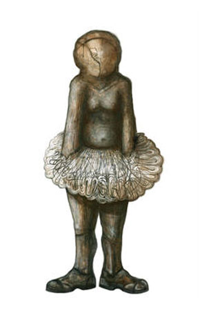 An old man in a ballet skirt