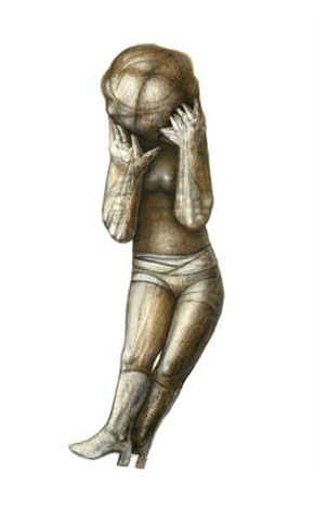 A girl with tied head