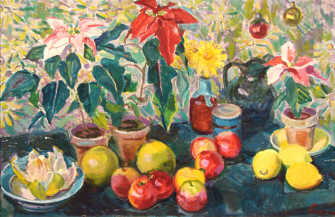 Valerian Loik "Natüürmort sidrunite ja õuntega"