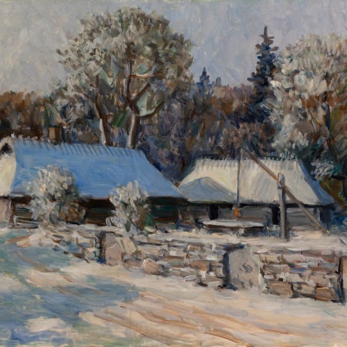 Märt Bormeister "Winter Landscape With an Old Farm"