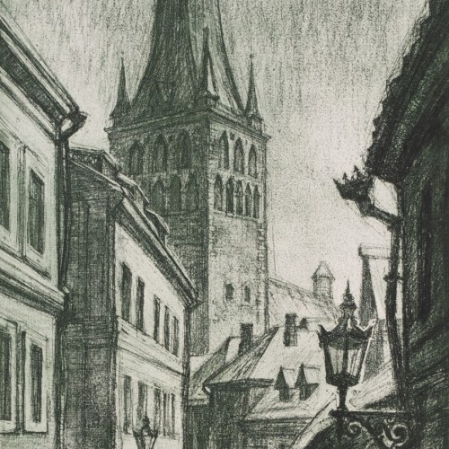 Street of Old Town With St Olaf's Church