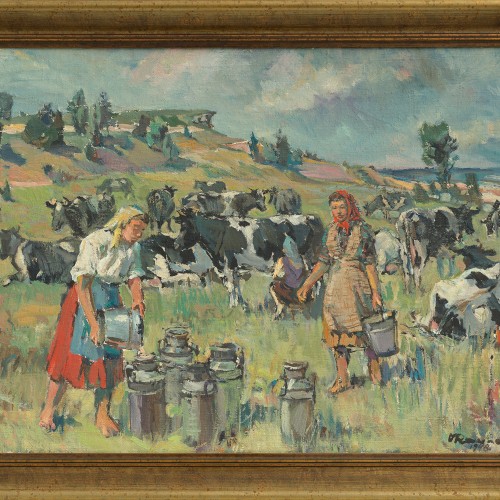 Cow Milking in the Pasture (18634.9834)
