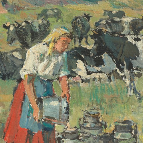 Cow Milking in the Pasture (18634.9836)