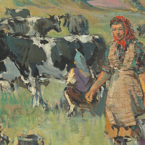 Cow Milking in the Pasture (18634.9840)