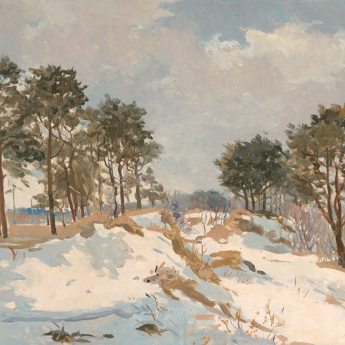Winter Landscape with Pine Trees