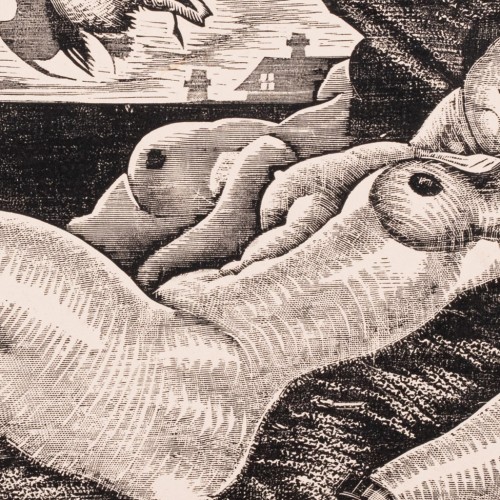 Lying Nude with a Dog and a Phoenix