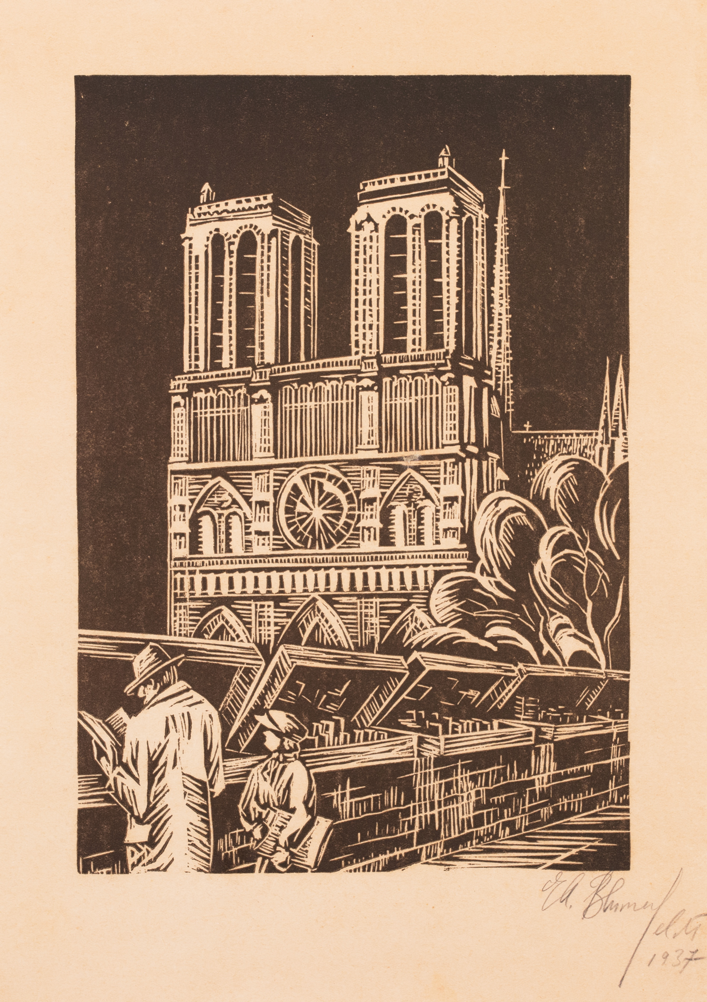 Edmond Arnold Blumenfeldt "Notre-Dame külastajatega"