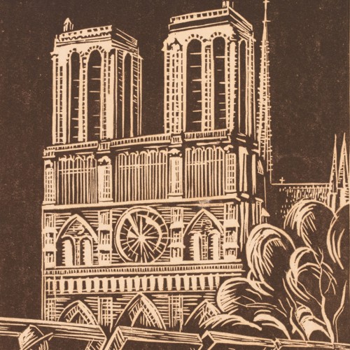 Edmond Arnold Blumenfeldt "Notre-Dame With Visitors"
