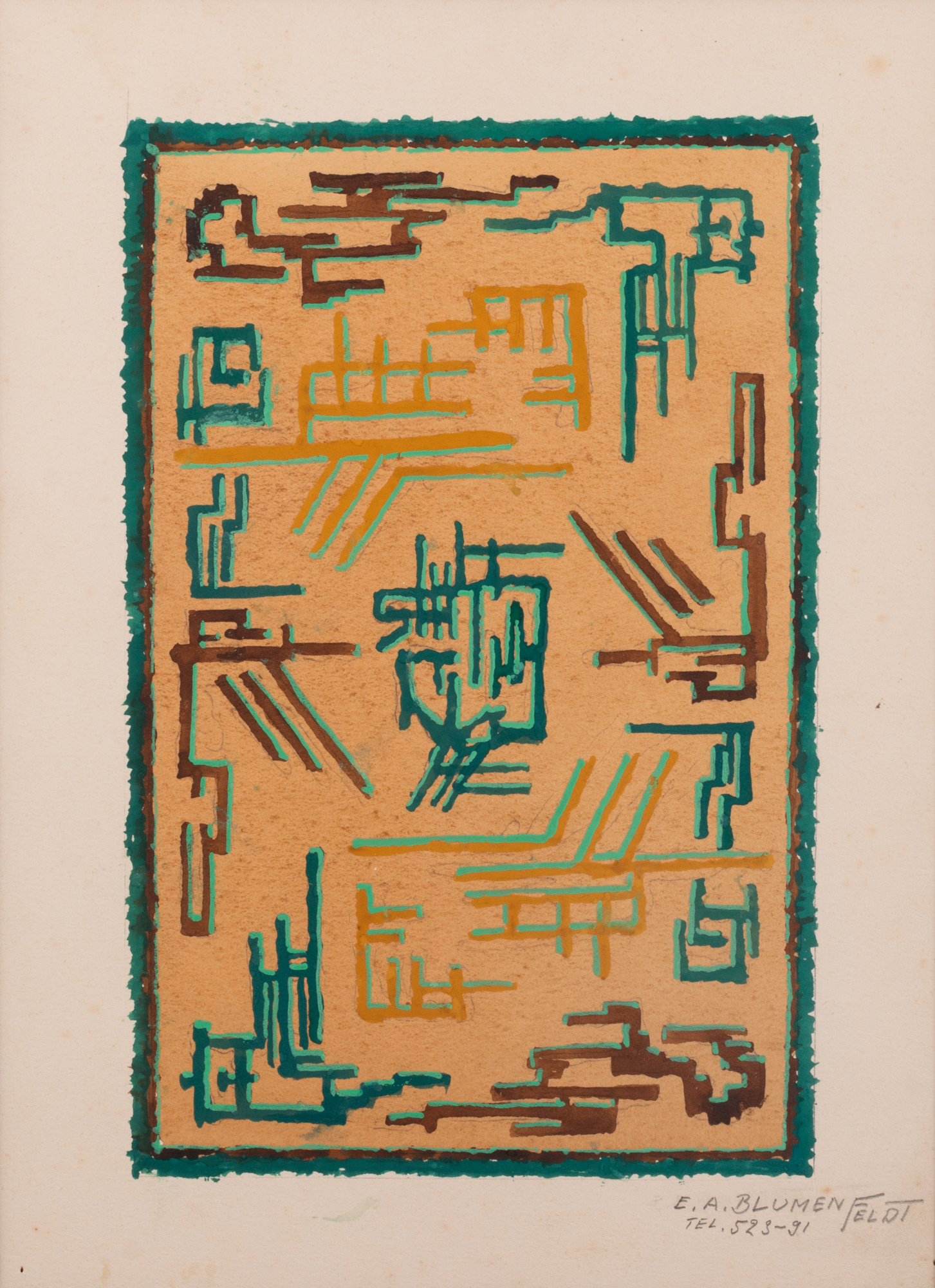 Edmond Arnold Blumenfeldt "Abstraktsioon rohelise ja kollasega"