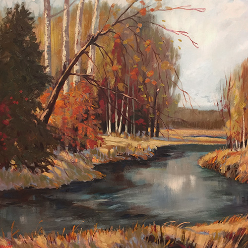 Joann Voldemar Saarniit "Autumn Landscape with a River"