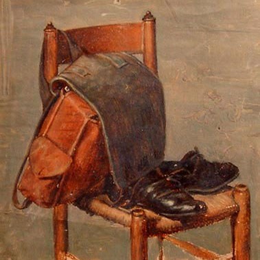 Oskar Georg Adolf Hoffmann "Jahitasku ja kingad toolil"