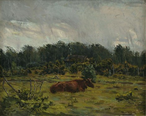 Elmar Kits "Saaremaa maastik lehmaga"